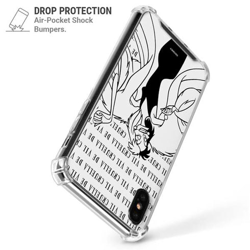Disney Villains Cruella de Vil Black and White iPhone XS Max Clear Case